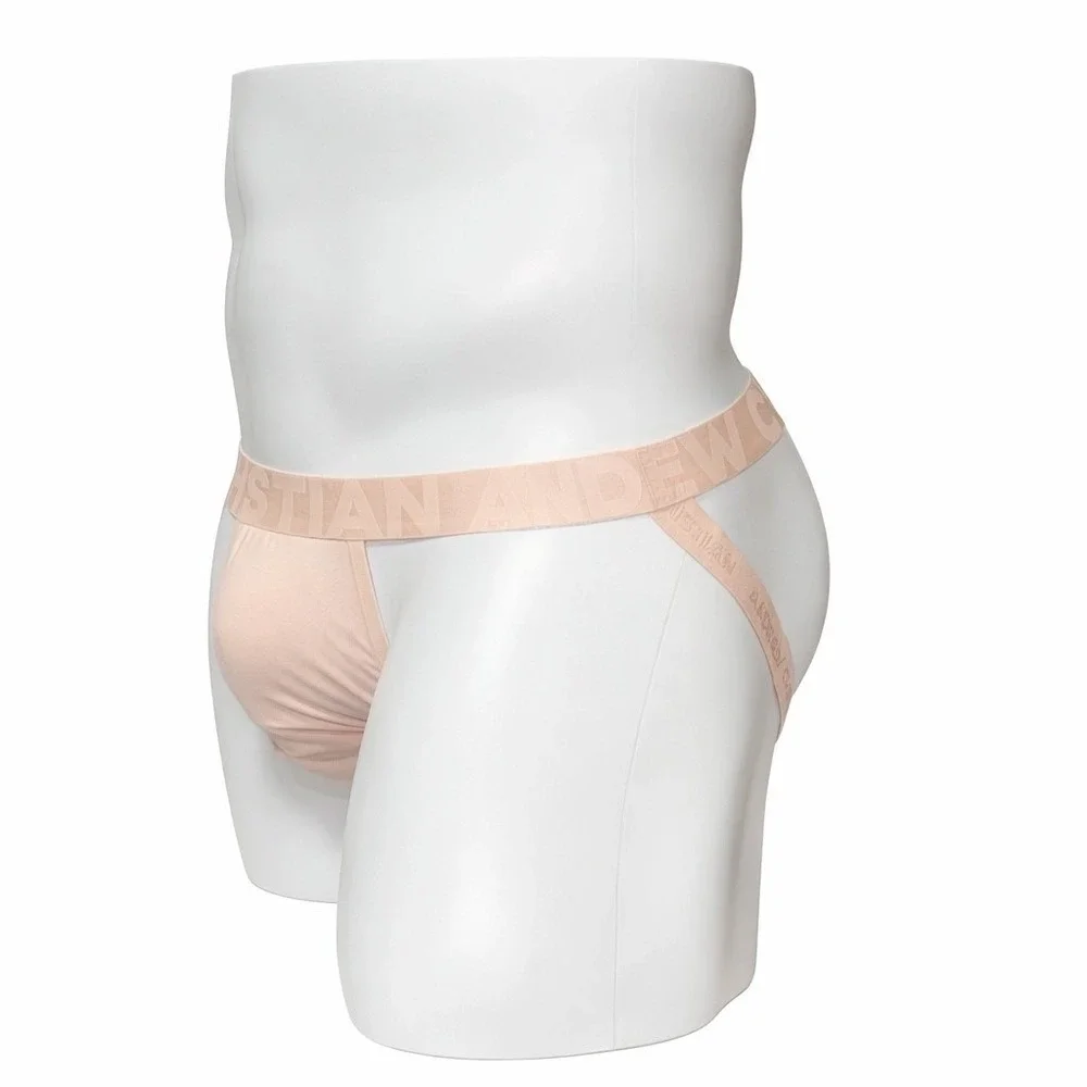 Andrew Christian XL (35-38) Almost Naked Bamboo Jockstrap Peach 93587 NWT